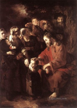 宗教的 Painting - 子供たちを祝福するキリスト ニコラエス・マエス